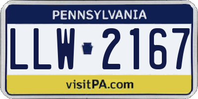 PA license plate LLW2167
