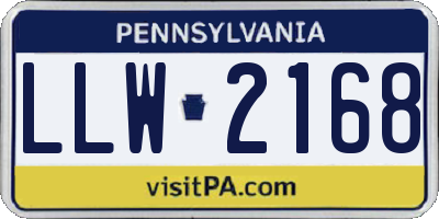 PA license plate LLW2168