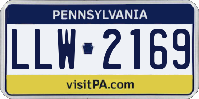 PA license plate LLW2169