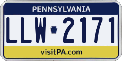 PA license plate LLW2171