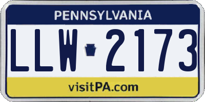 PA license plate LLW2173