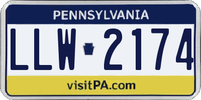 PA license plate LLW2174