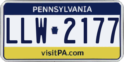 PA license plate LLW2177