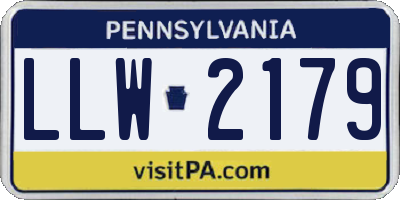 PA license plate LLW2179