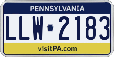 PA license plate LLW2183