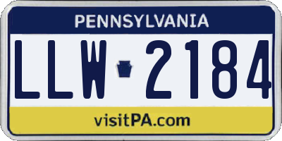 PA license plate LLW2184