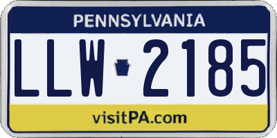 PA license plate LLW2185