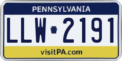 PA license plate LLW2191