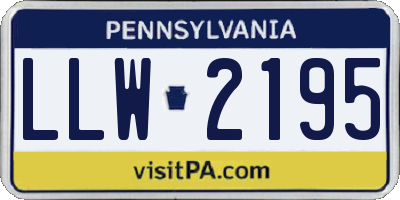 PA license plate LLW2195