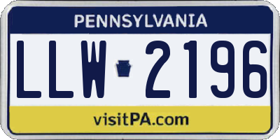 PA license plate LLW2196