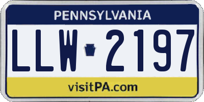 PA license plate LLW2197