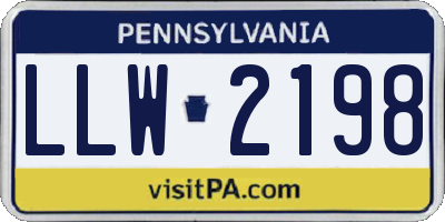 PA license plate LLW2198