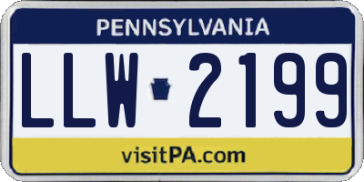 PA license plate LLW2199