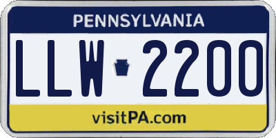 PA license plate LLW2200