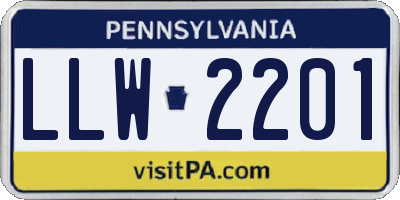 PA license plate LLW2201