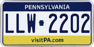 PA license plate LLW2202
