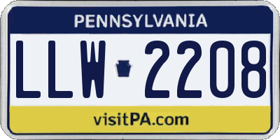 PA license plate LLW2208