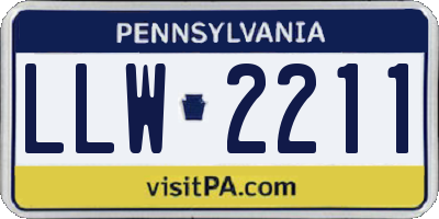 PA license plate LLW2211