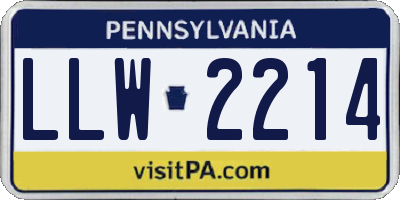 PA license plate LLW2214