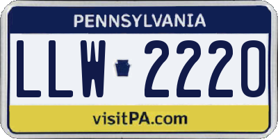 PA license plate LLW2220