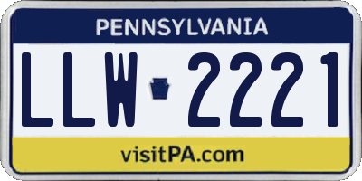 PA license plate LLW2221