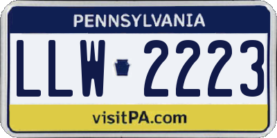 PA license plate LLW2223