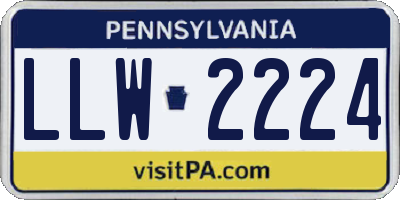 PA license plate LLW2224