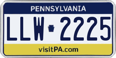 PA license plate LLW2225