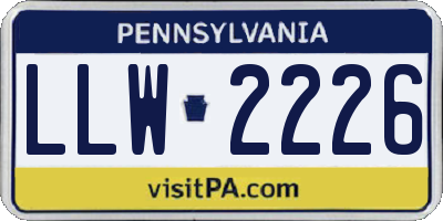 PA license plate LLW2226