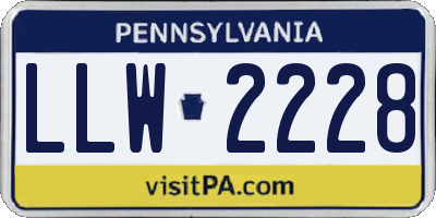 PA license plate LLW2228