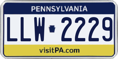 PA license plate LLW2229