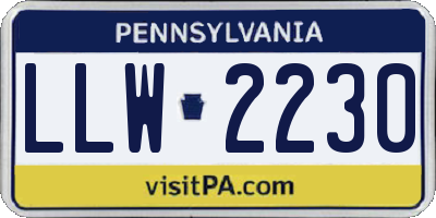 PA license plate LLW2230