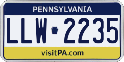 PA license plate LLW2235