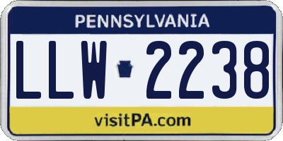 PA license plate LLW2238