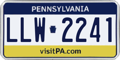 PA license plate LLW2241