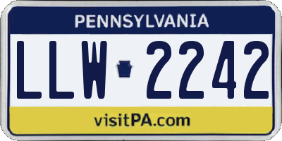 PA license plate LLW2242