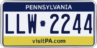 PA license plate LLW2244