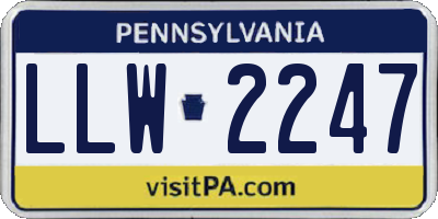 PA license plate LLW2247