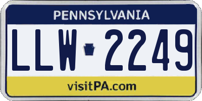 PA license plate LLW2249