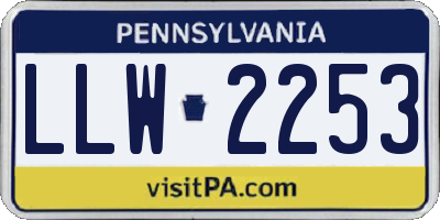PA license plate LLW2253