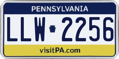 PA license plate LLW2256