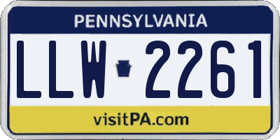 PA license plate LLW2261