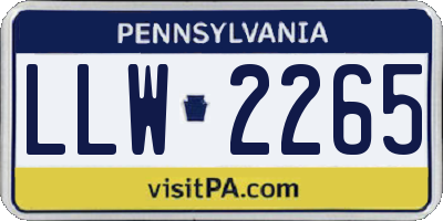 PA license plate LLW2265