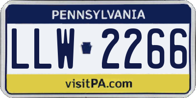 PA license plate LLW2266
