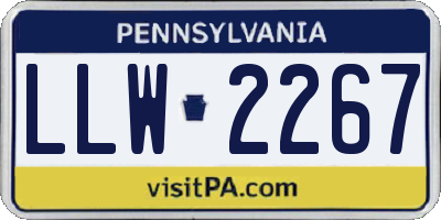 PA license plate LLW2267