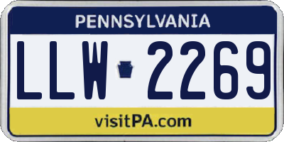 PA license plate LLW2269