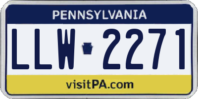 PA license plate LLW2271