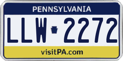 PA license plate LLW2272
