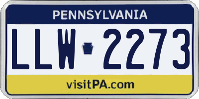 PA license plate LLW2273