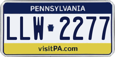 PA license plate LLW2277